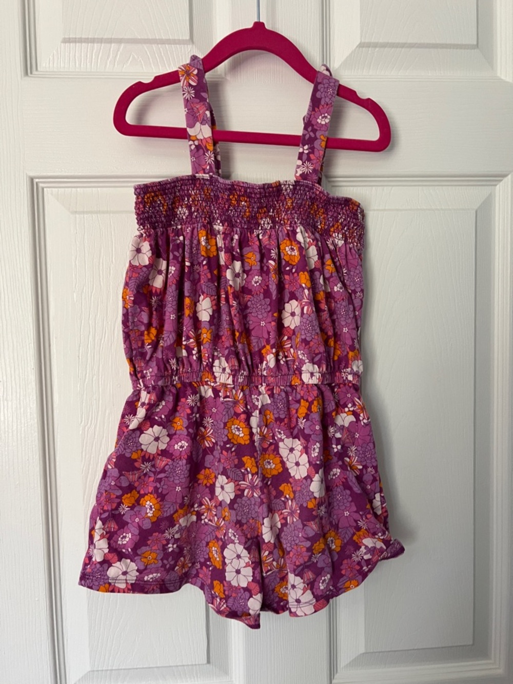 GAP Purple Floral Romper with Orange & White Flowers